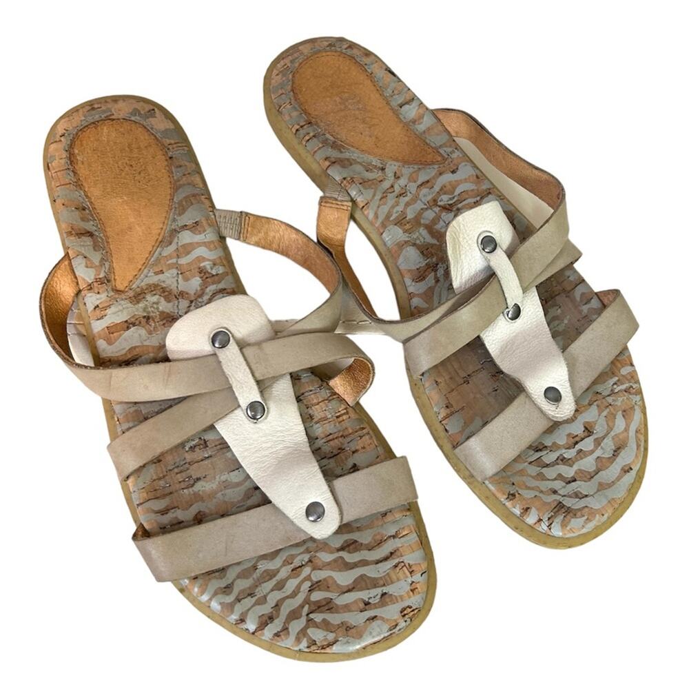 Naya Ziphyr leather sandals | cream beige | size 8